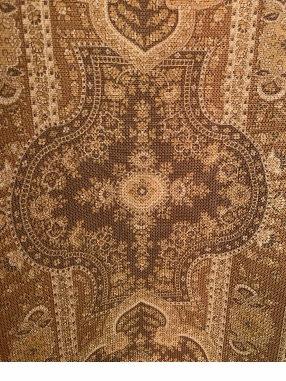 Vintage Elegant Paisley Shower Curtain in Copper Brown - 64” W x 70” L